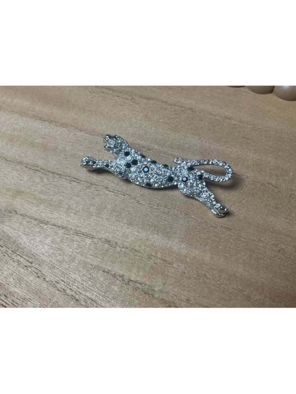 KJL Kenneth Jay Lane Rhinestone Leopard Brooch